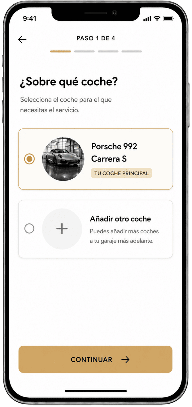 Paso 1 · Selección de coche