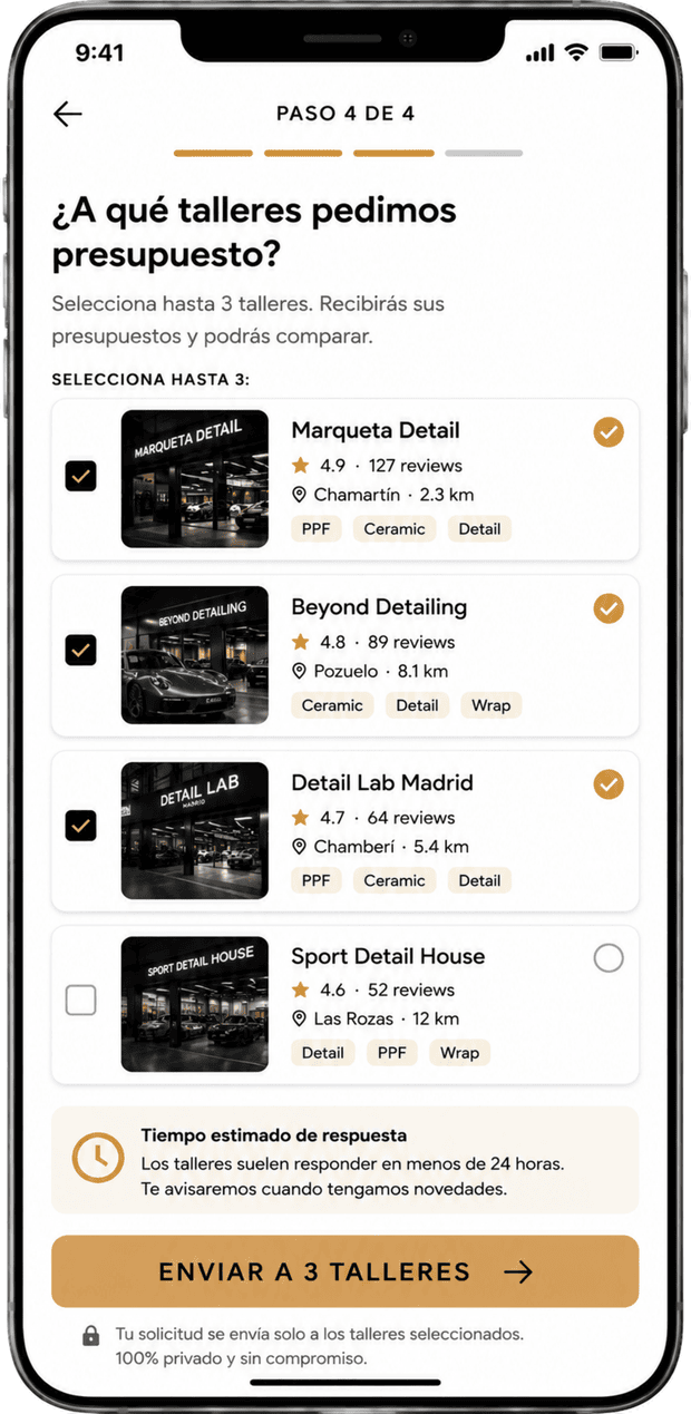 Paso 4 · Selección de talleres