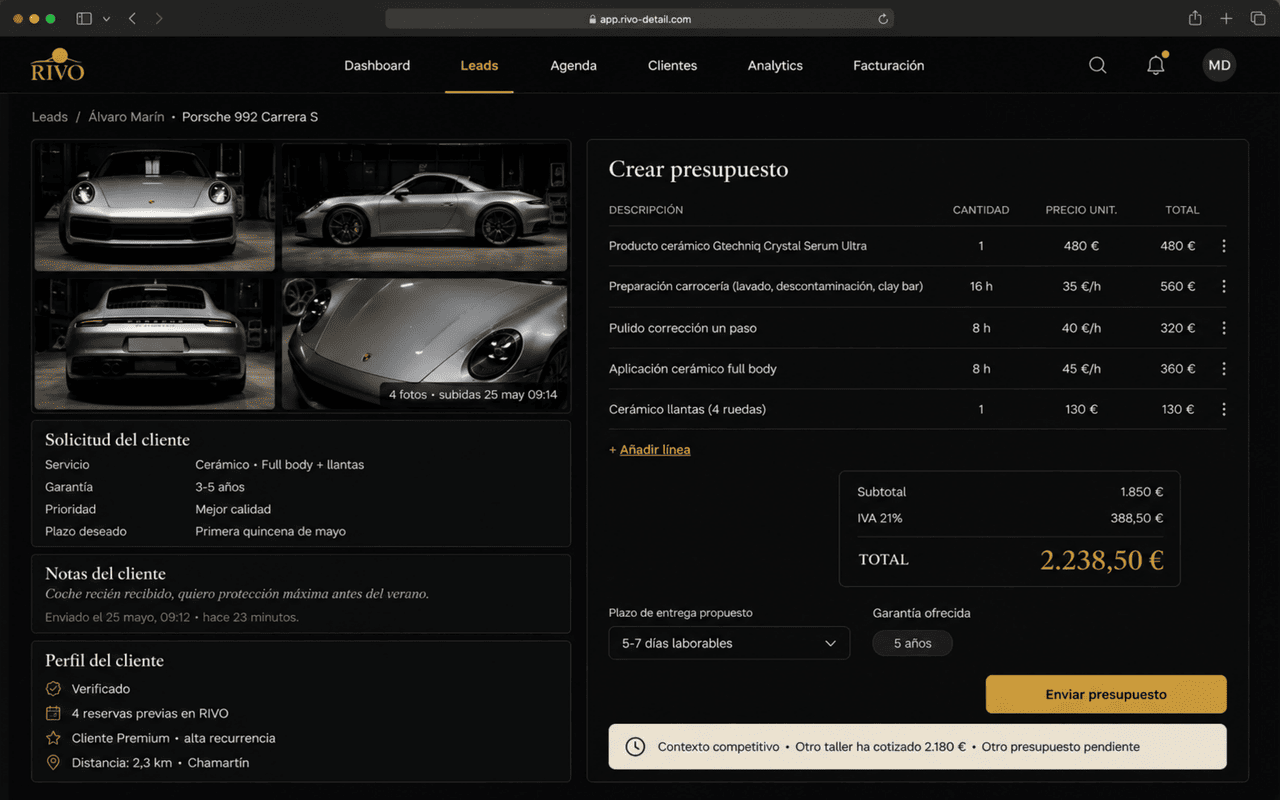 Crear presupuesto en el CRM